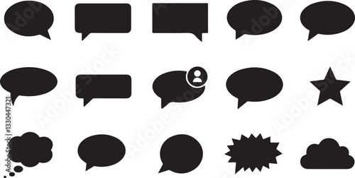 Vector speach bubbles icon set on grey background
