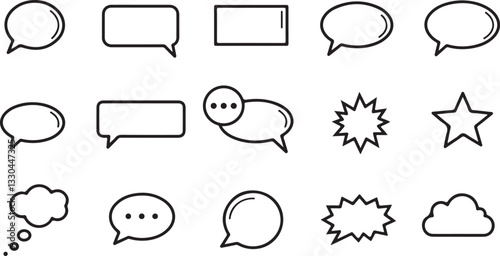 Vector speach bubbles icon set on grey background

