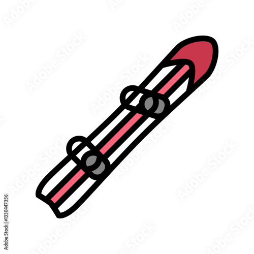 winter snowboard color icon vector illustration