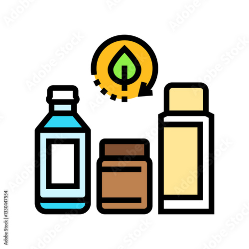 zero waste cosmetic packaging color icon vector illustration