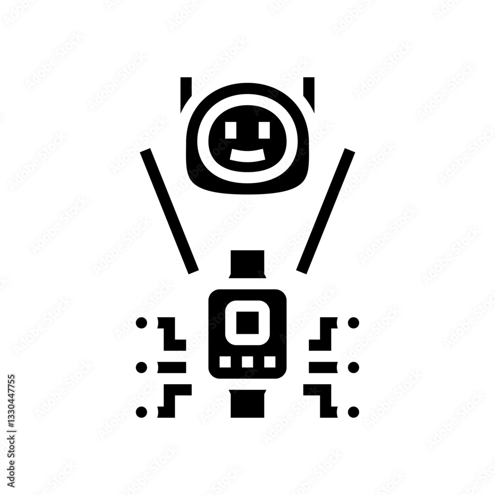 ai powered fitness coach fitness technology glyph icon vector illustration ai powered fitness coach fitness technology glyph icon vector illustration