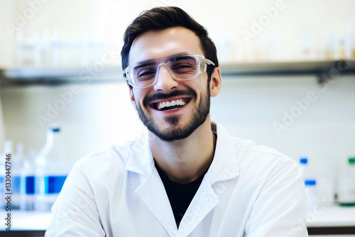 30 años sonriente técnico de laboratorio hombre 