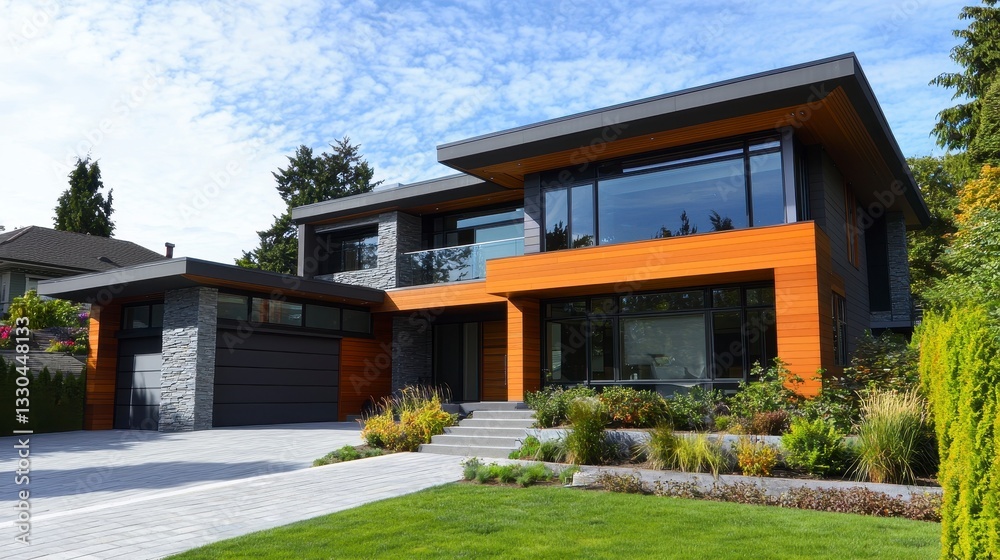 Modern Home with Stunning Architecture and Vibrant Garden Design Modern Home with Stunning Architecture and Vibrant Garden Design