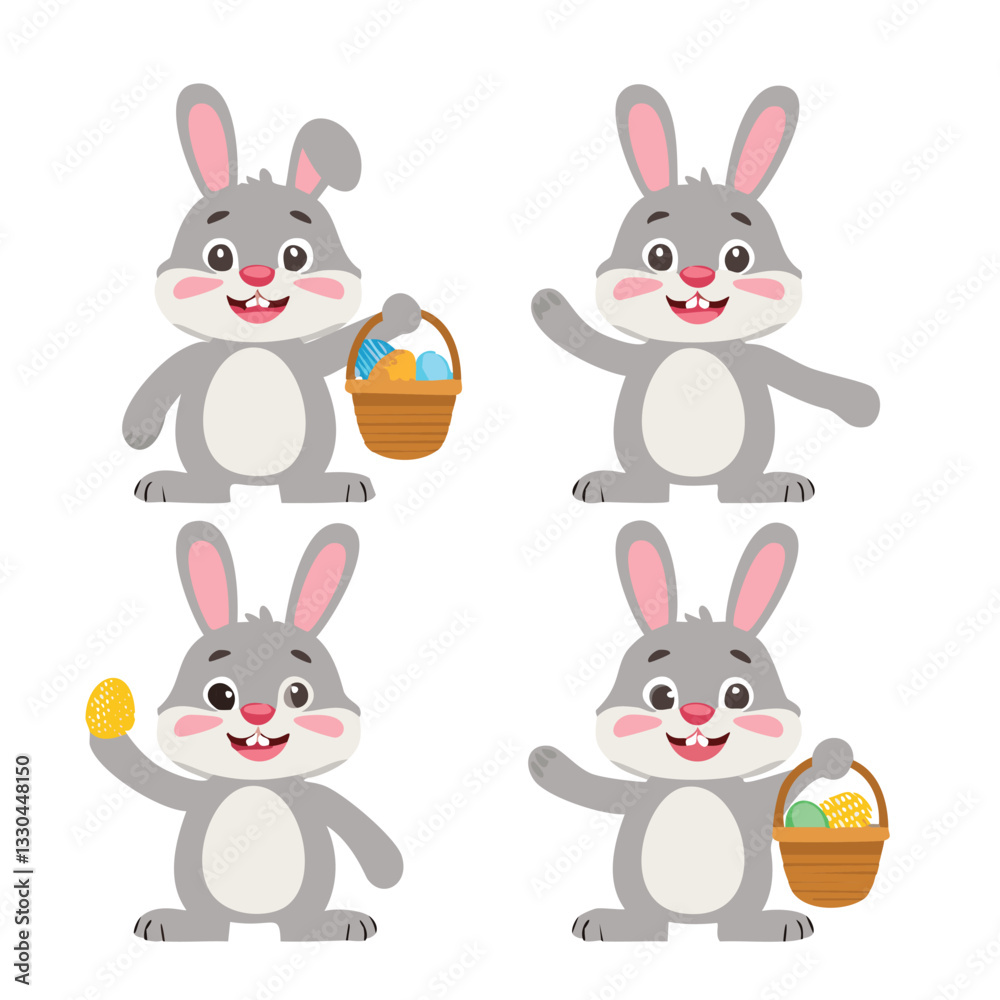 set of easter rabbits set of easter rabbits