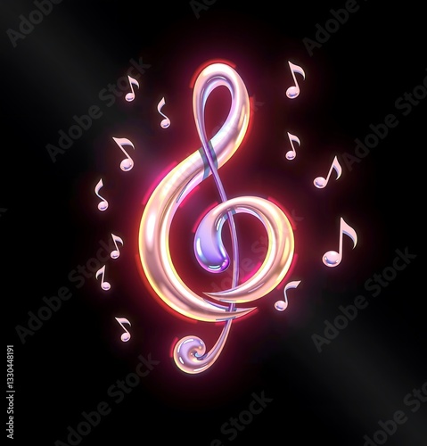 musical notes cluster abstract art photo