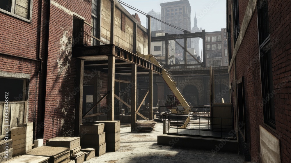 Urban Construction Site with Detailed Frameworks Urban Construction Site with Detailed Frameworks