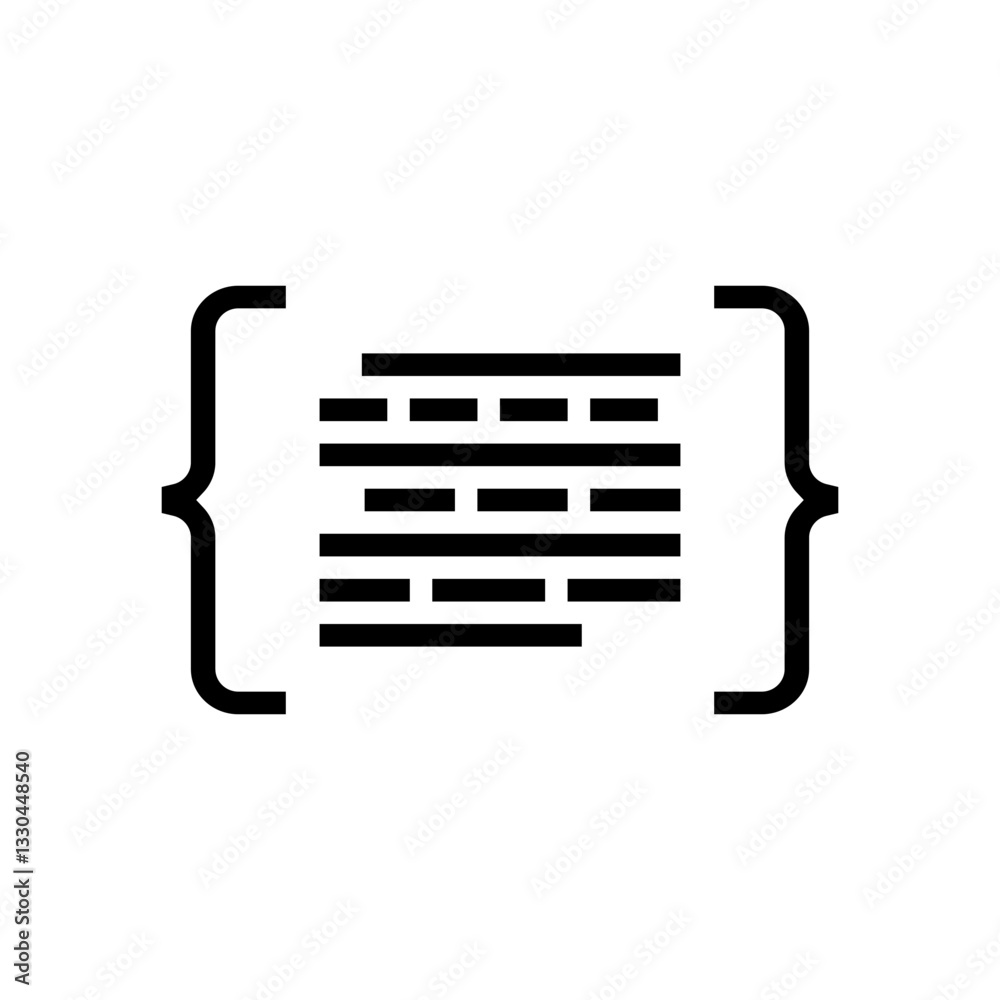 code brackets with letters nlp glyph icon vector illustration code brackets with letters nlp glyph icon vector illustration
