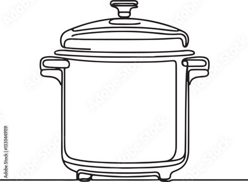 Pressure Cooker Line Drawing Vector 