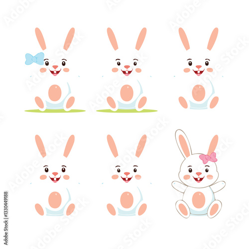 set of easter rabbits