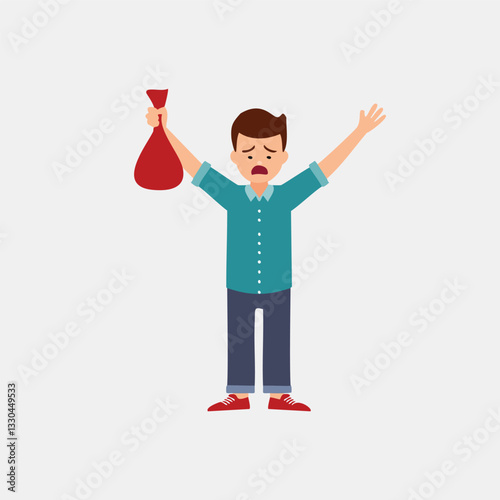 business man with red ribbon