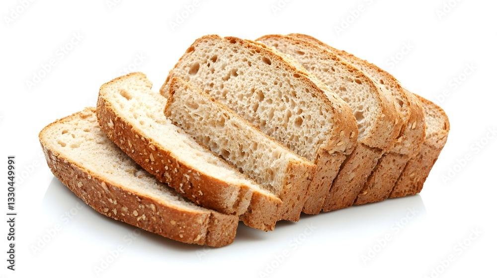 Sliced loaf of wholegrain bread cutout Sliced loaf of wholegrain bread cutout