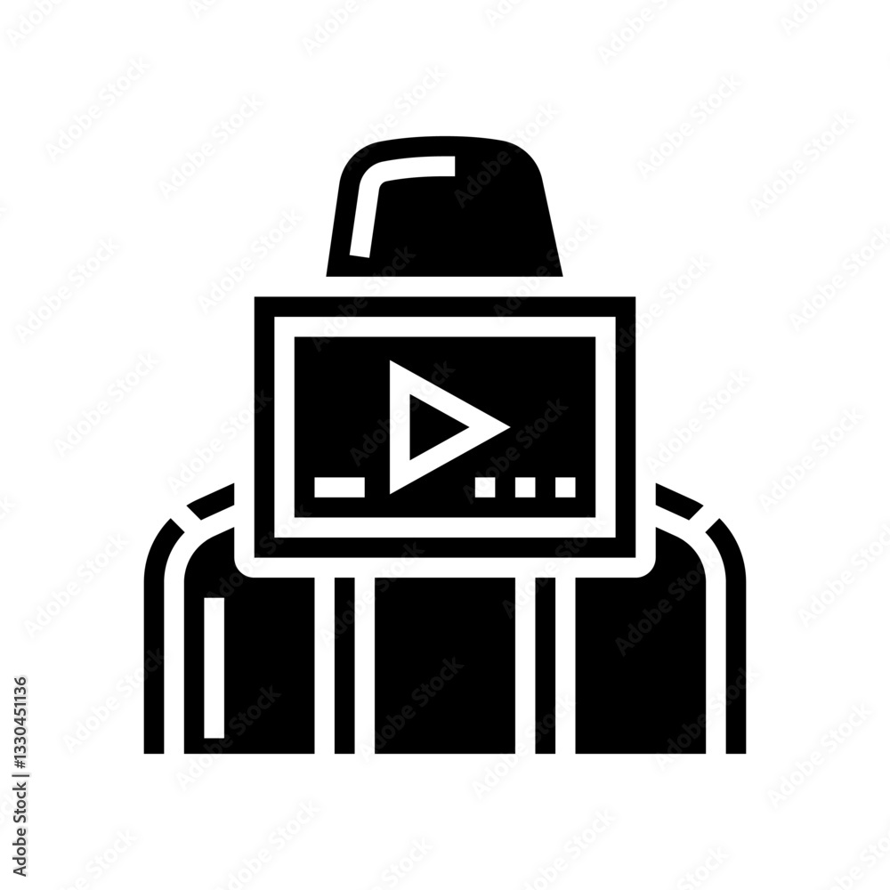 rear seat entertainment display glyph icon vector illustration rear seat entertainment display glyph icon vector illustration