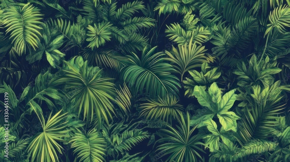 Lush tropical foliage pattern (1) Lush tropical foliage pattern (1)