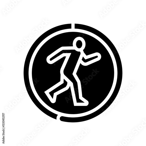 step counter foot fitness technology glyph icon vector illustration