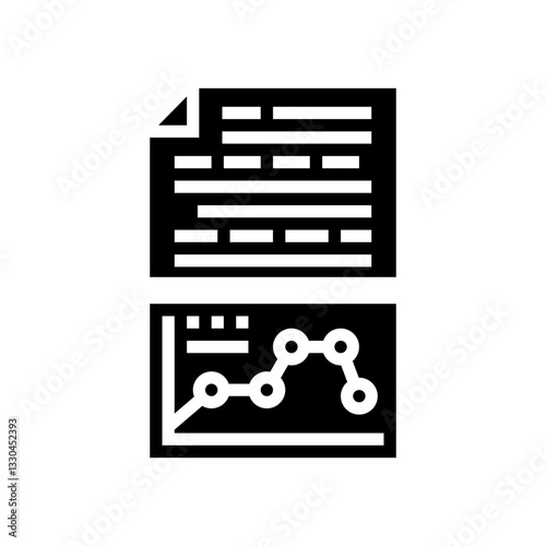 text analysis graph nlp glyph icon vector illustration