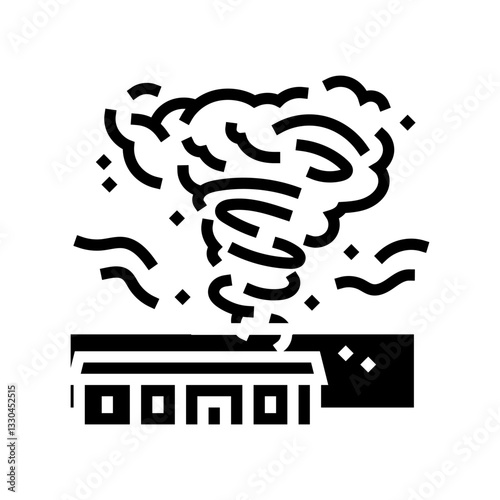 tornado mobile home glyph icon vector illustration