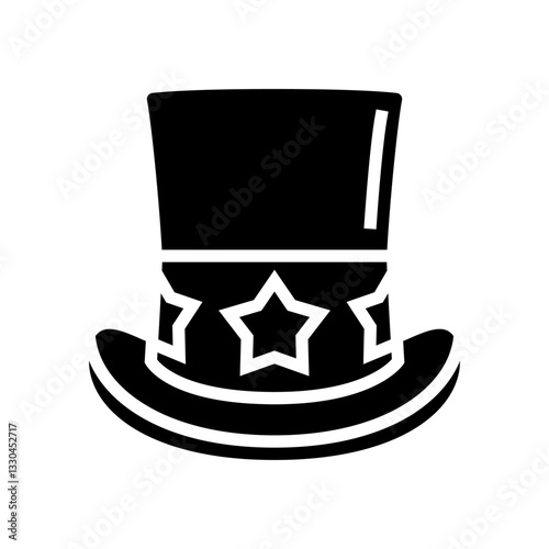 uncle sam hat glyph icon vector illustration