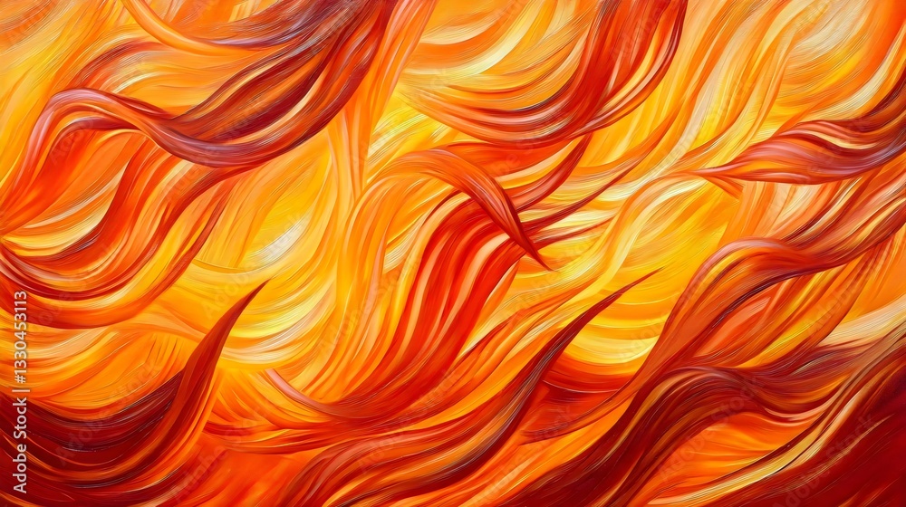 Obraz premium Dynamic flame patterns in red and orange, intense energy