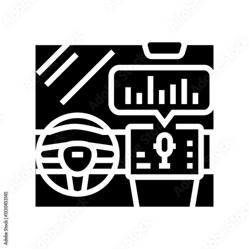 voice activated system auto tainment glyph icon vector illustration
