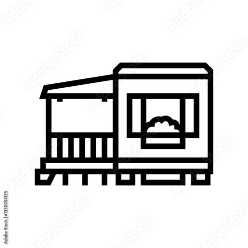 awning mobile home line icon vector illustration