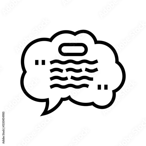 context bubble nlp line icon vector illustration
