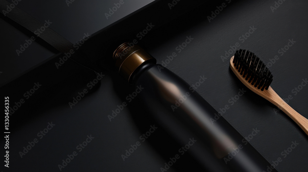 Naklejka premium sleek black toothpaste dispenser