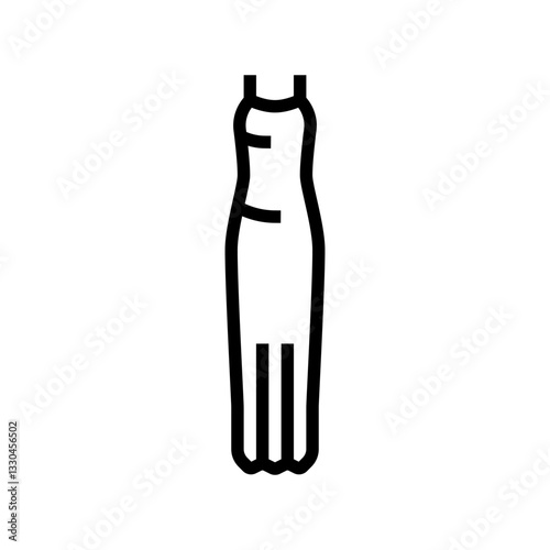 maxi dress stylish clothes line icon vector illustration