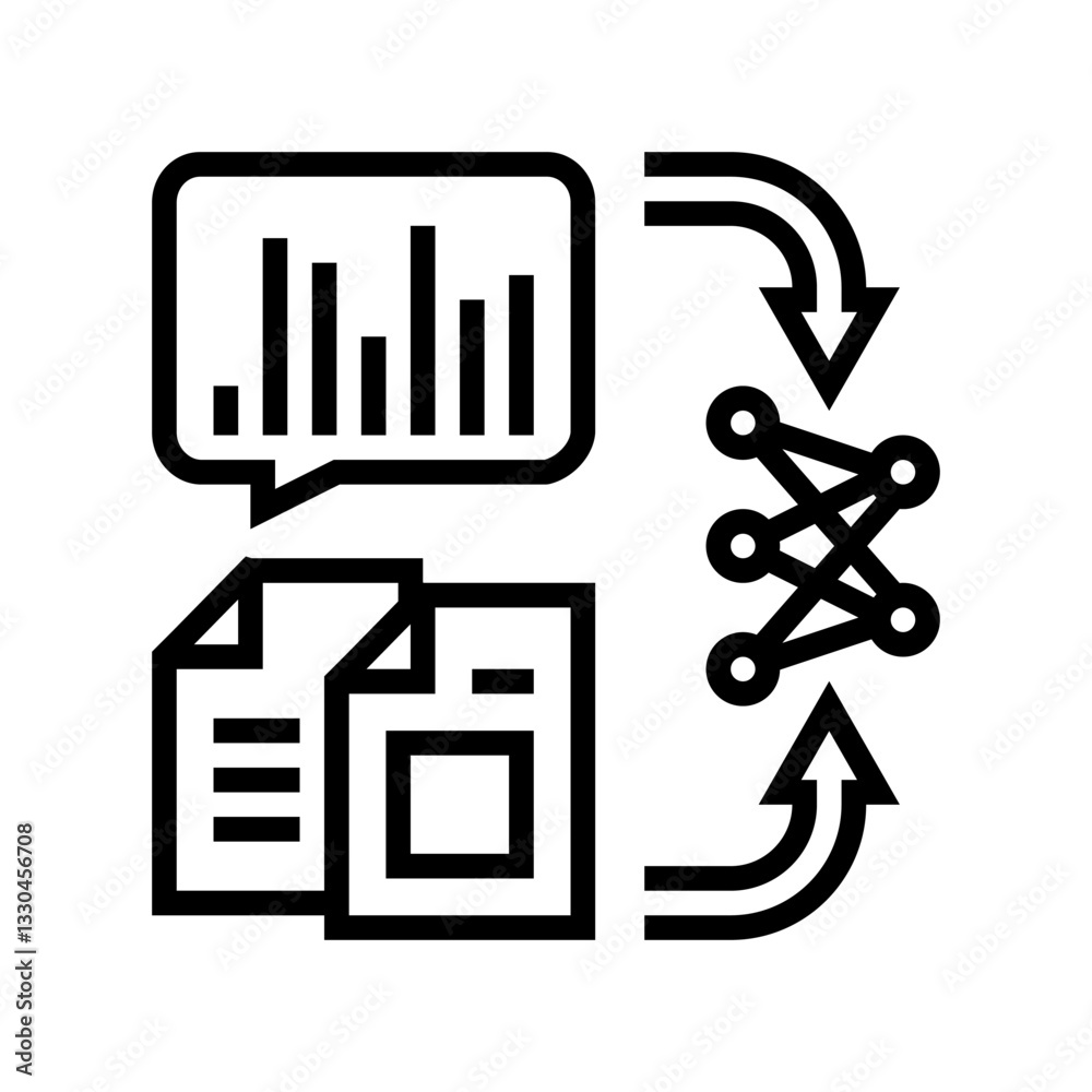 natural language model nlp line icon vector illustration natural language model nlp line icon vector illustration