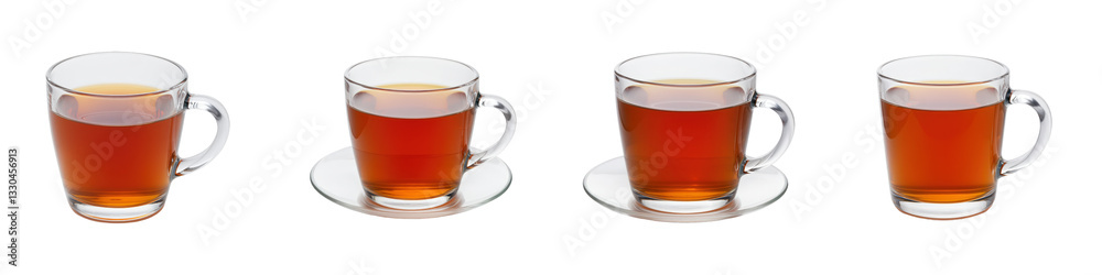 Half-Full Glass Teacup, Cut Out Set