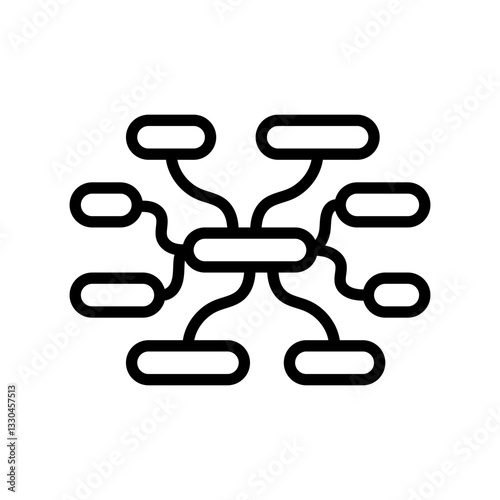 semantic web nlp line icon vector illustration