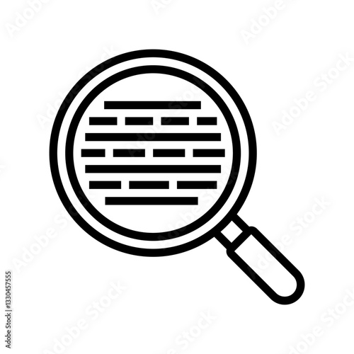 search magnifying glass nlp line icon vector illustration