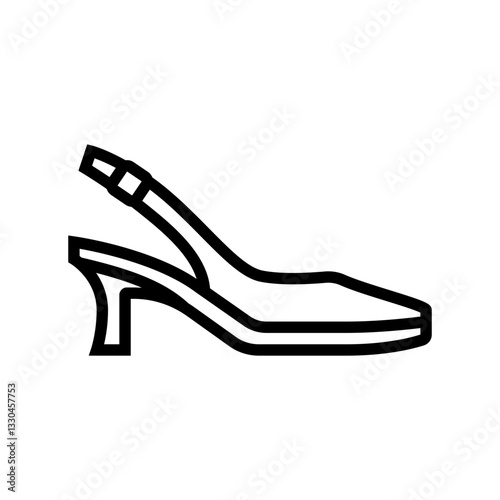 sling back heels stylish clothes line icon vector illustration