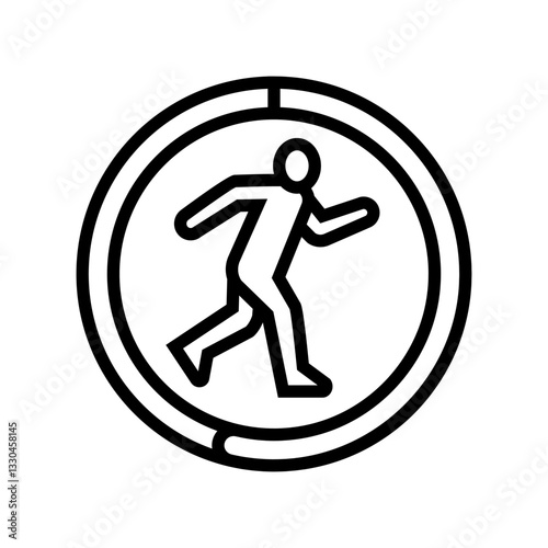 step counter foot fitness technology line icon vector illustration