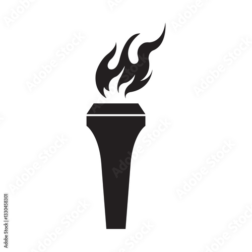 fire torch icon illustration design template