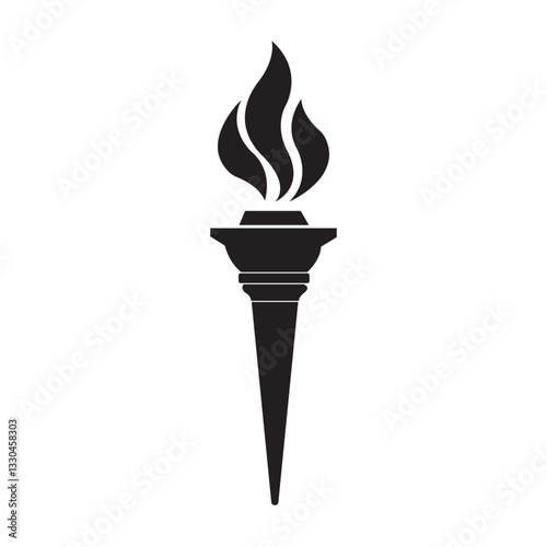 fire torch icon illustration design template