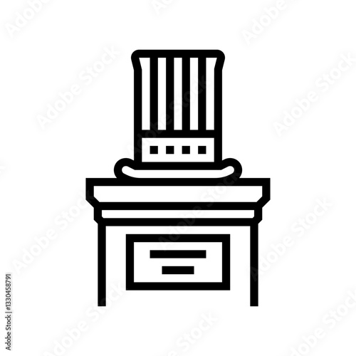 uncle sams hat podium line icon vector illustration