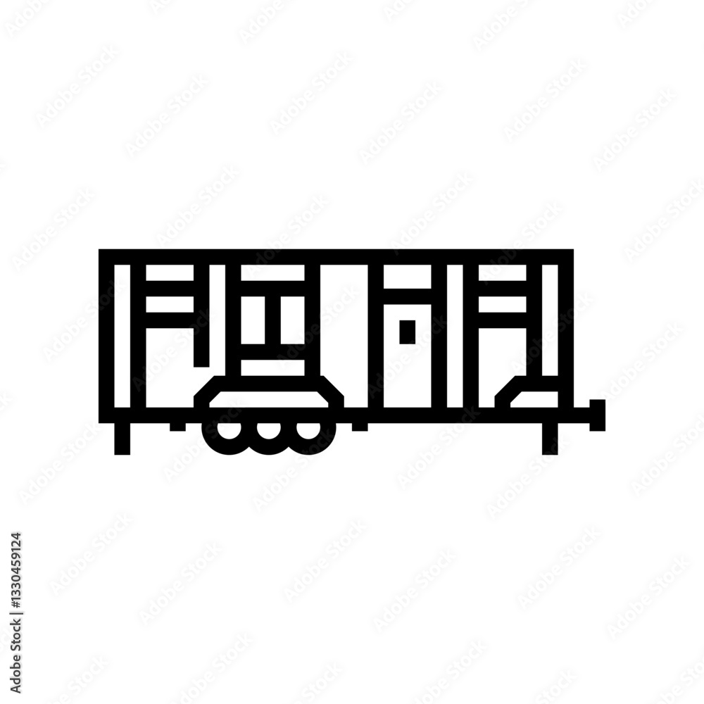 wheels mobile home line icon vector illustration wheels mobile home line icon vector illustration