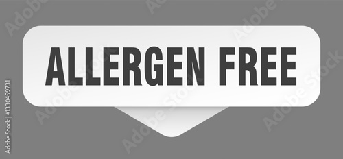 allergen free sticker. allergen free sign isolated on gray background