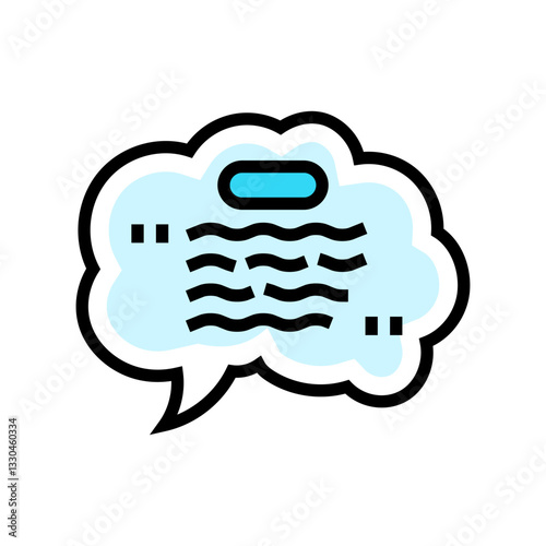 context bubble nlp color icon vector illustration
