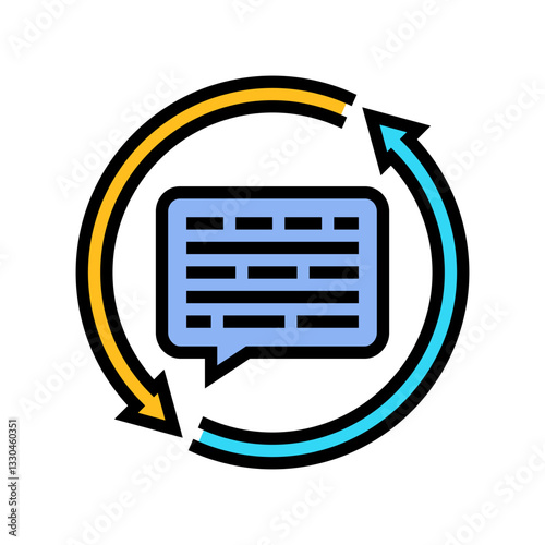 conversation arrows nlp color icon vector illustration