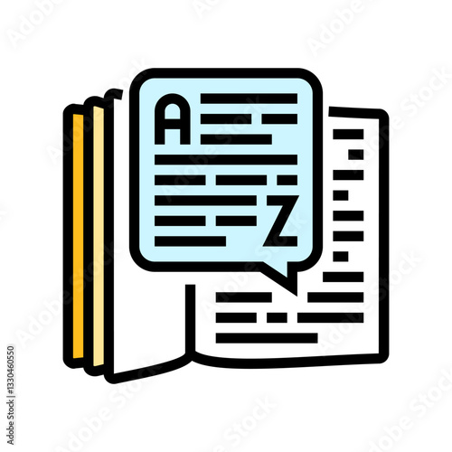 dictionary nlp color icon vector illustration