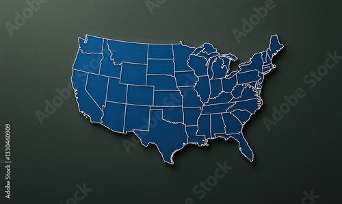 Map of the United States featuring state abbreviations in a clear and informative layout