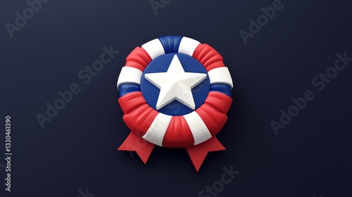 Free Download Patriotic Ribbon Badge with Star A Vibrant Red White and Blue Design for Celebrations Award - GFXLoad
