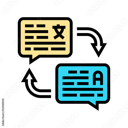 language translation nlp color icon vector illustration