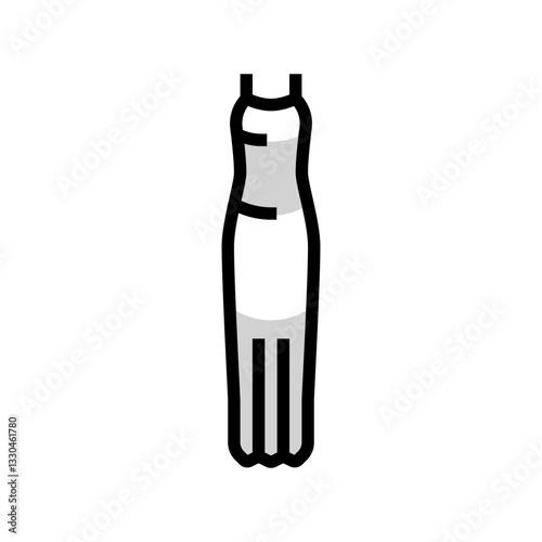 maxi dress stylish clothes color icon vector illustration