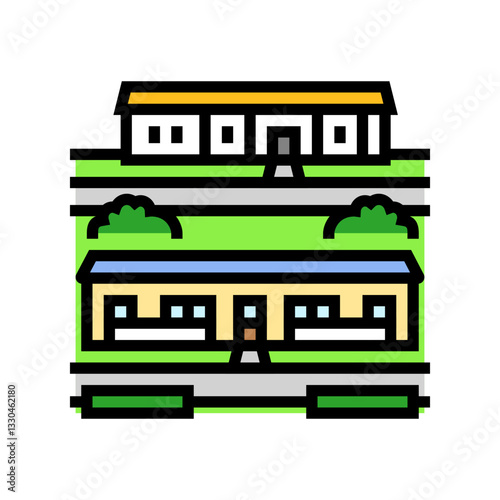 park mobile home color icon vector illustration