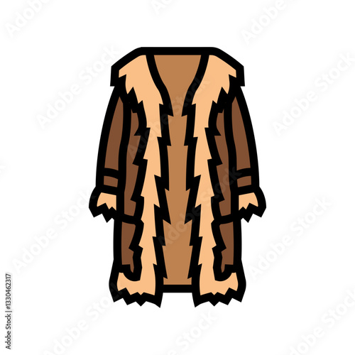 penny lane coat stylish clothes color icon vector illustration