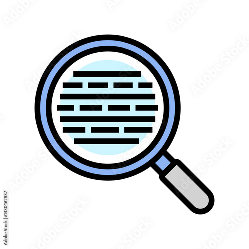 search magnifying glass nlp color icon vector illustration