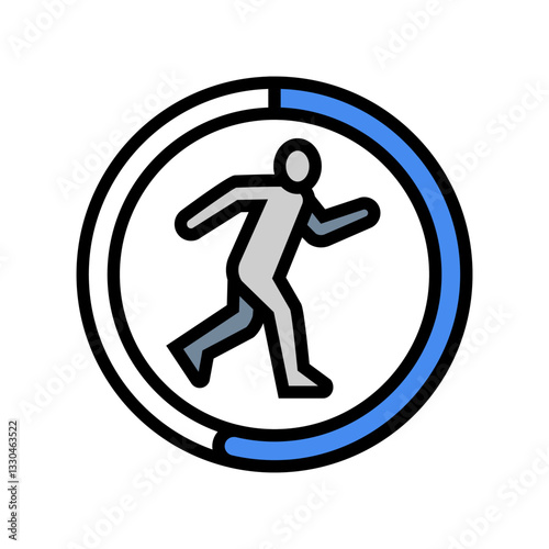 step counter foot fitness technology color icon vector illustration