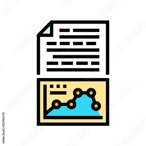 text analysis graph nlp color icon vector illustration